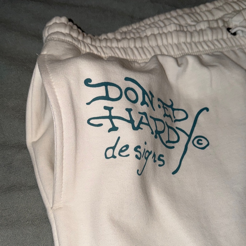 Ed Hardy White Sweatpants with Graphic Design - Picture 5 of 8